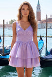 Sage Green V-Neck Beaded Ruffled Short A Line Homecoming Dress