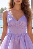 Sage Green V-Neck Beaded Ruffled Short A Line Homecoming Dress