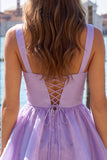 Sage Green V-Neck Beaded Ruffled Short A Line Homecoming Dress