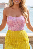 Sparkly Green Sequin Tight Short Homecoming Dress with Fringes