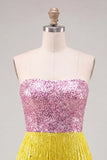 Sparkly Green Sequin Tight Short Homecoming Dress with Fringes