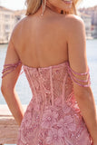 Floral Sage Green Corset Beaded Tight Short Homecoming Dress