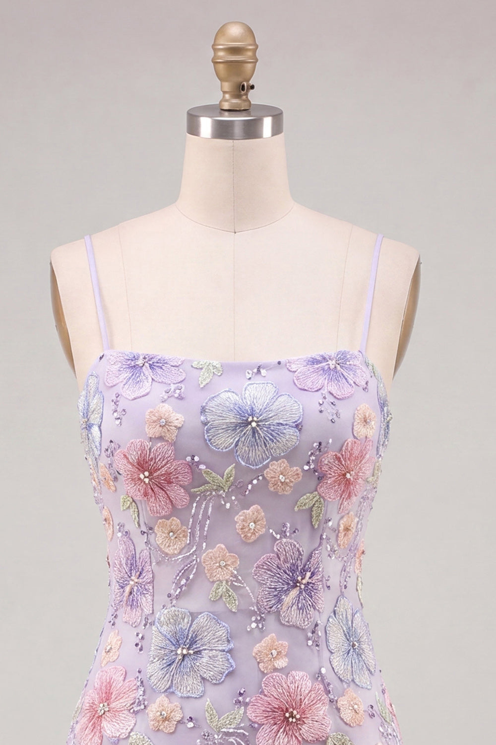 Floral Light Pink Beaded Tight Short Homecoming Dress