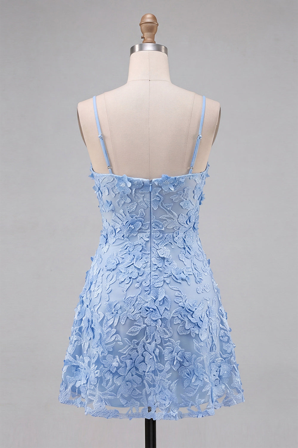 Ivory Appliqued A-Line Spaghetti Straps Short Homecoming Dress