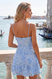 Ivory Appliqued A-Line Spaghetti Straps Short Homecoming Dress