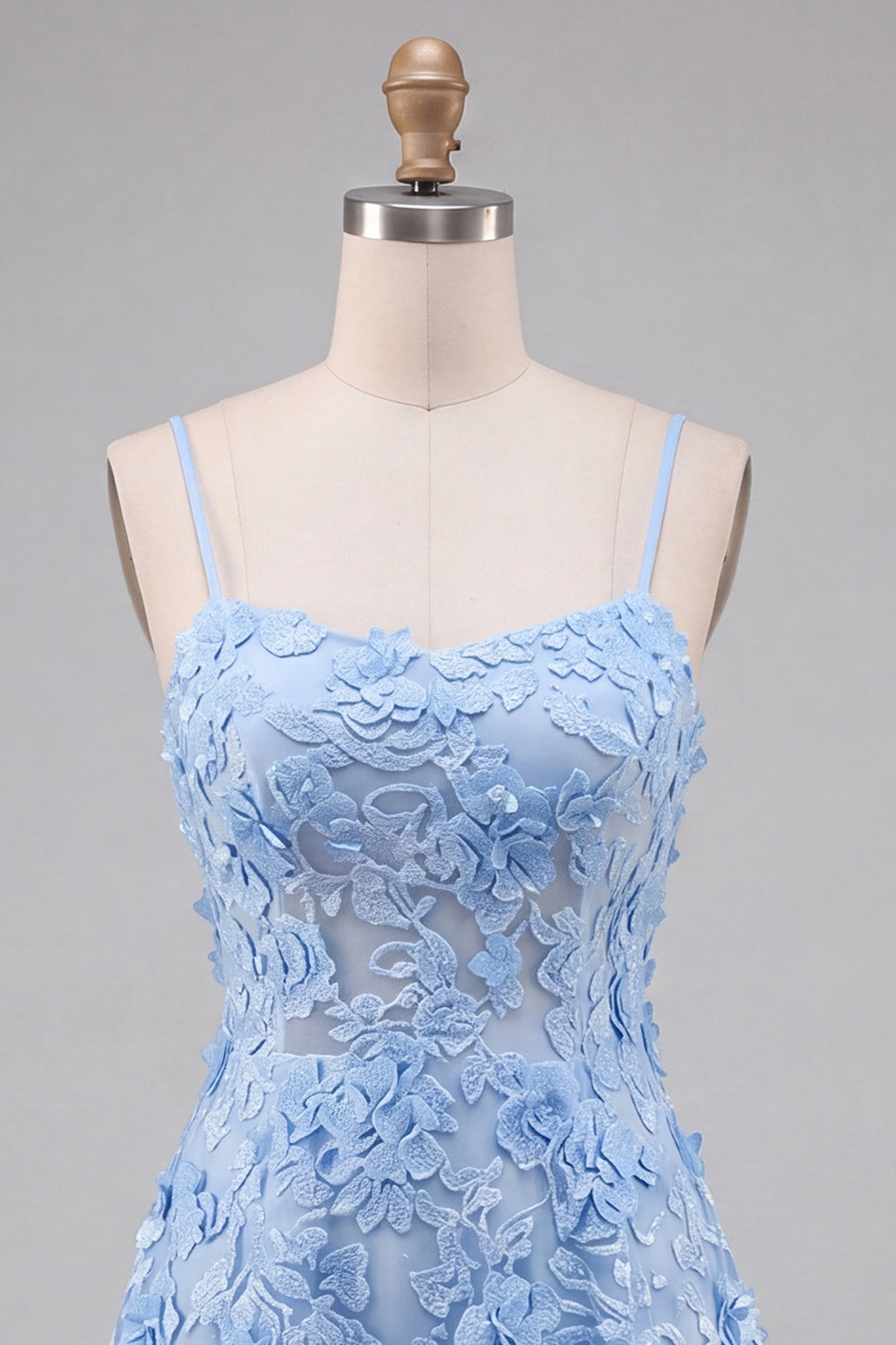 Ivory Appliqued A-Line Spaghetti Straps Short Homecoming Dress