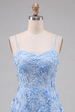 Ivory Appliqued A-Line Spaghetti Straps Short Homecoming Dress
