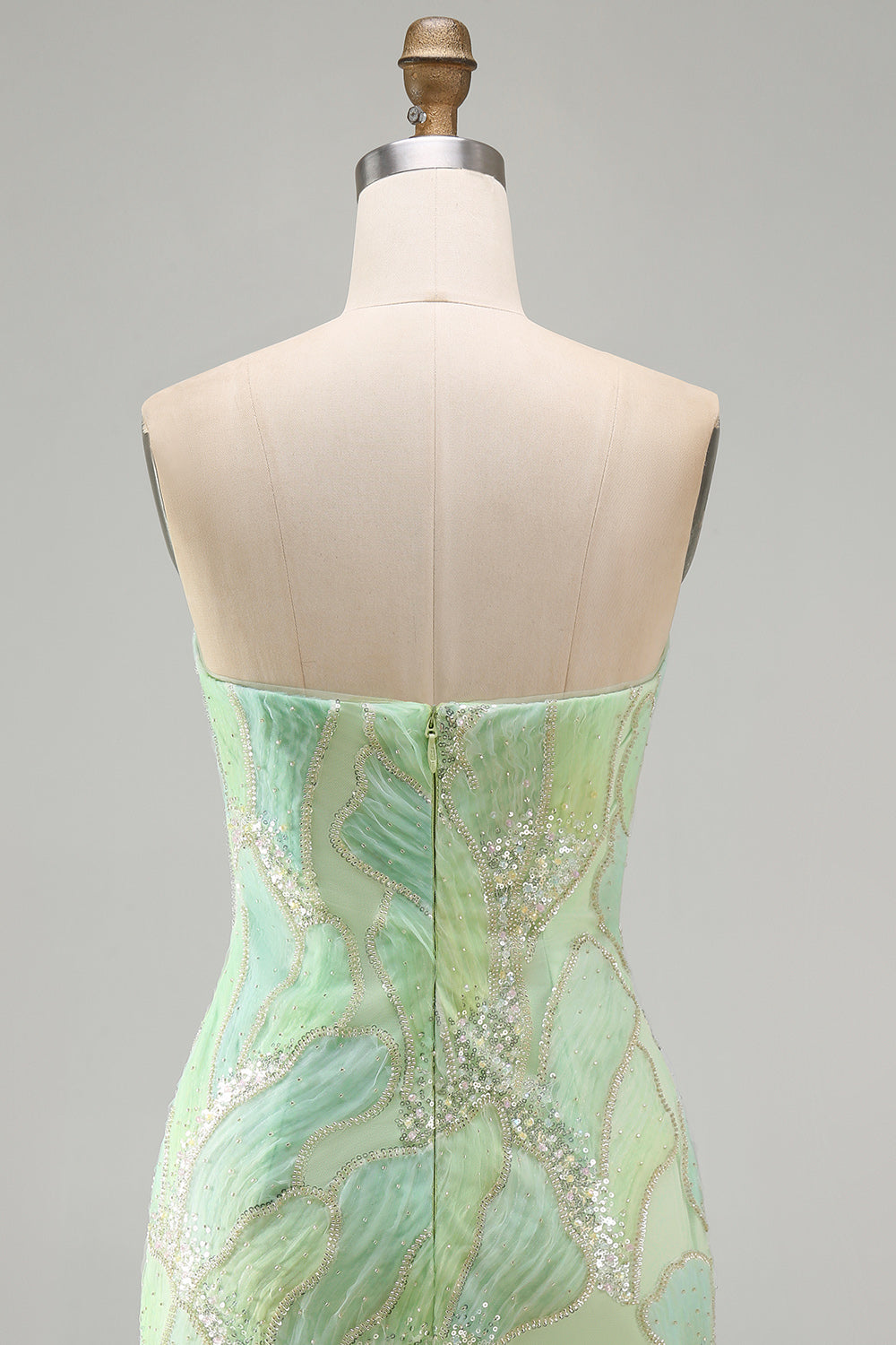 Sparkly Mint Green Sequin Strapless Tight Short Homecoming Dress