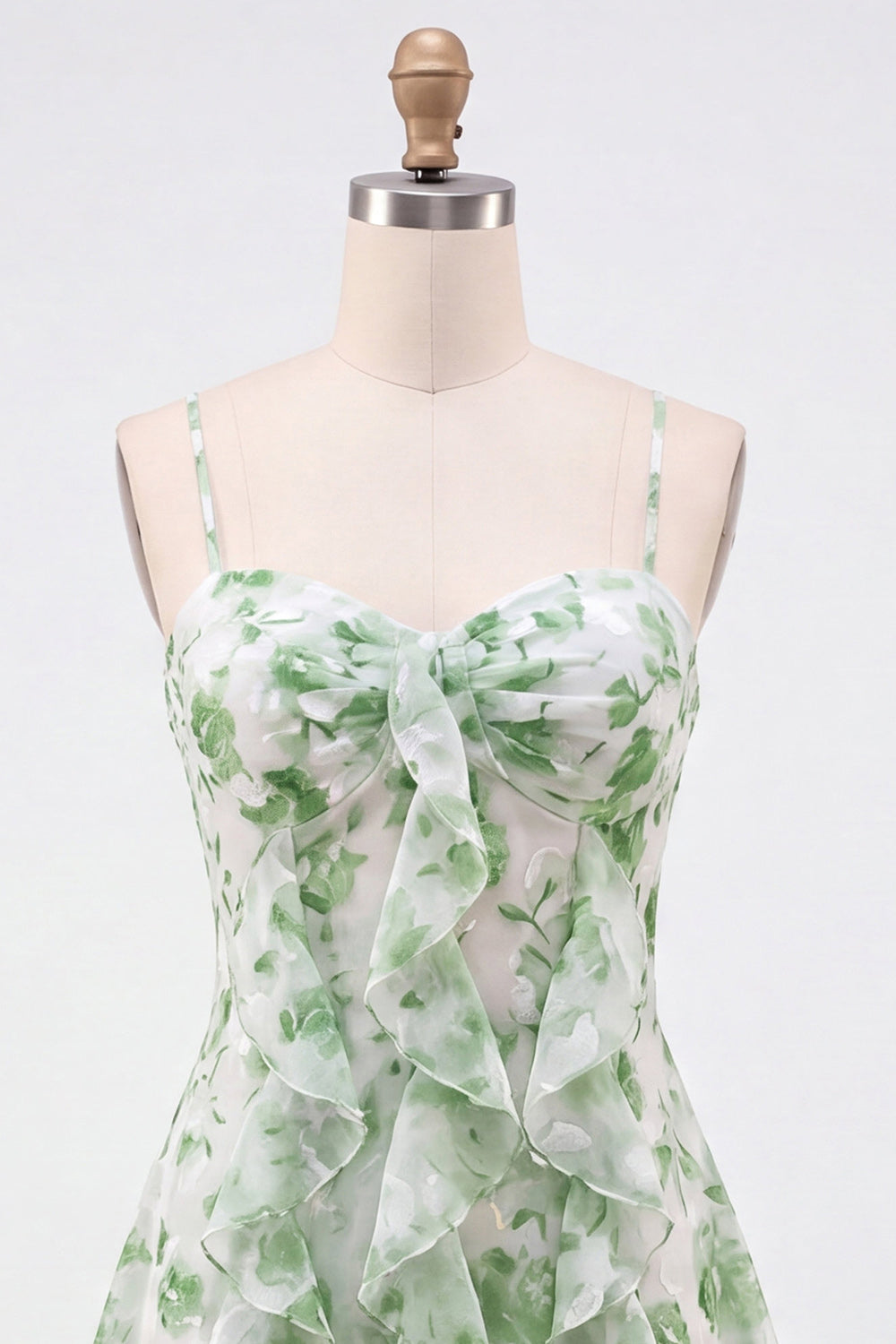 Red Floral Ruffled A-Line Short Homecoming Dress