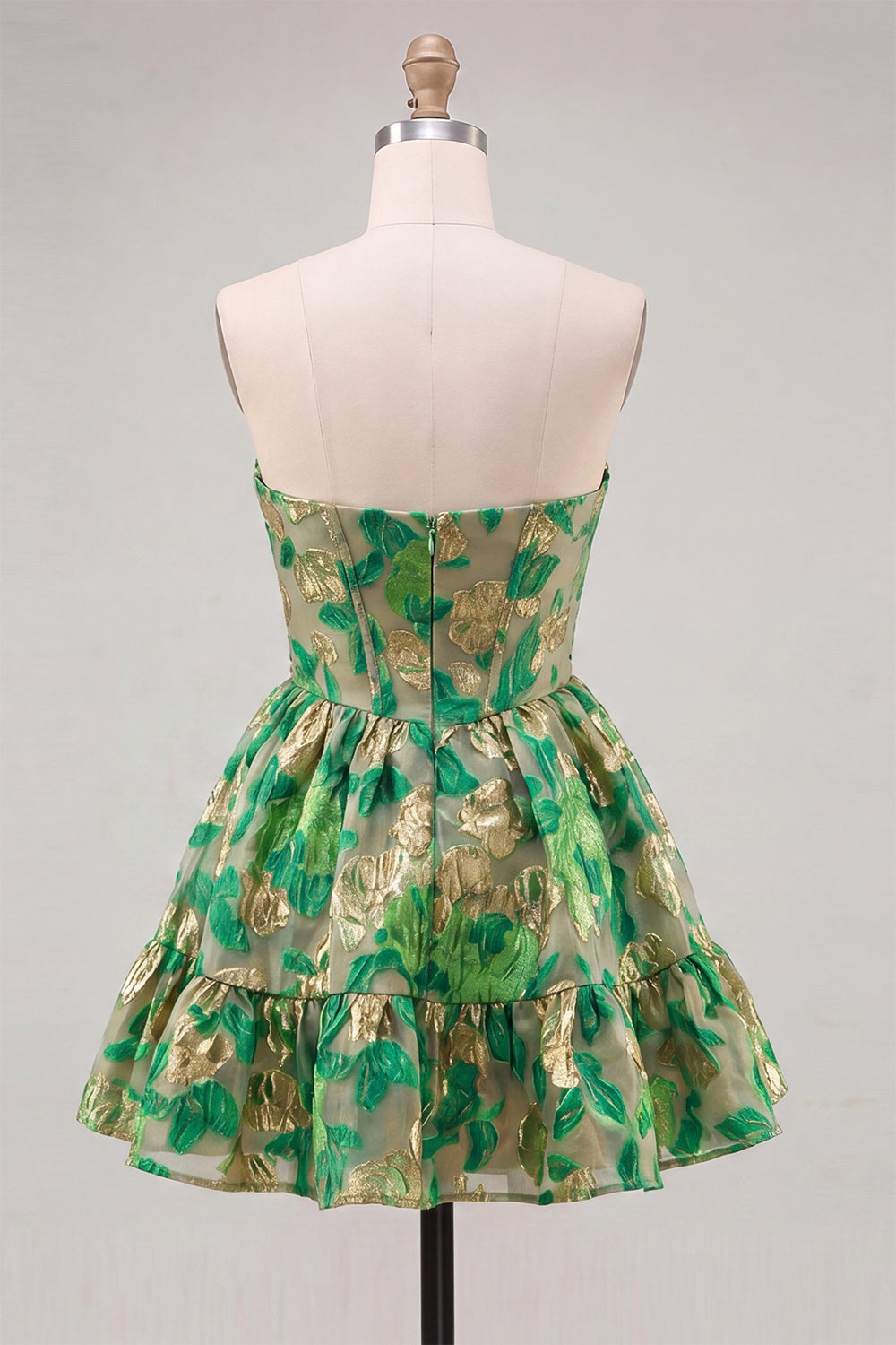 Floral Orange Corset Sweetheart A-Line Short Homecoming Dress