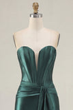 Fuchsia Satin Corset Sweetheart Tight Short Homecoming Dress with Sash