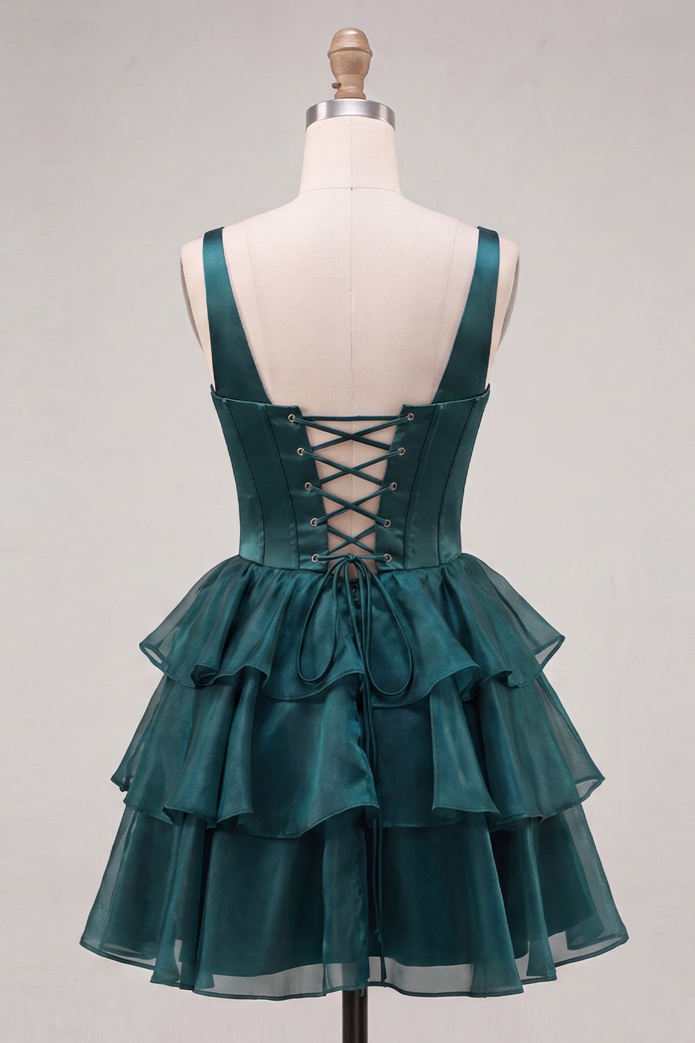 Hot Pink Corset Tiered Ruffled A-Line Short Homecoming Dress