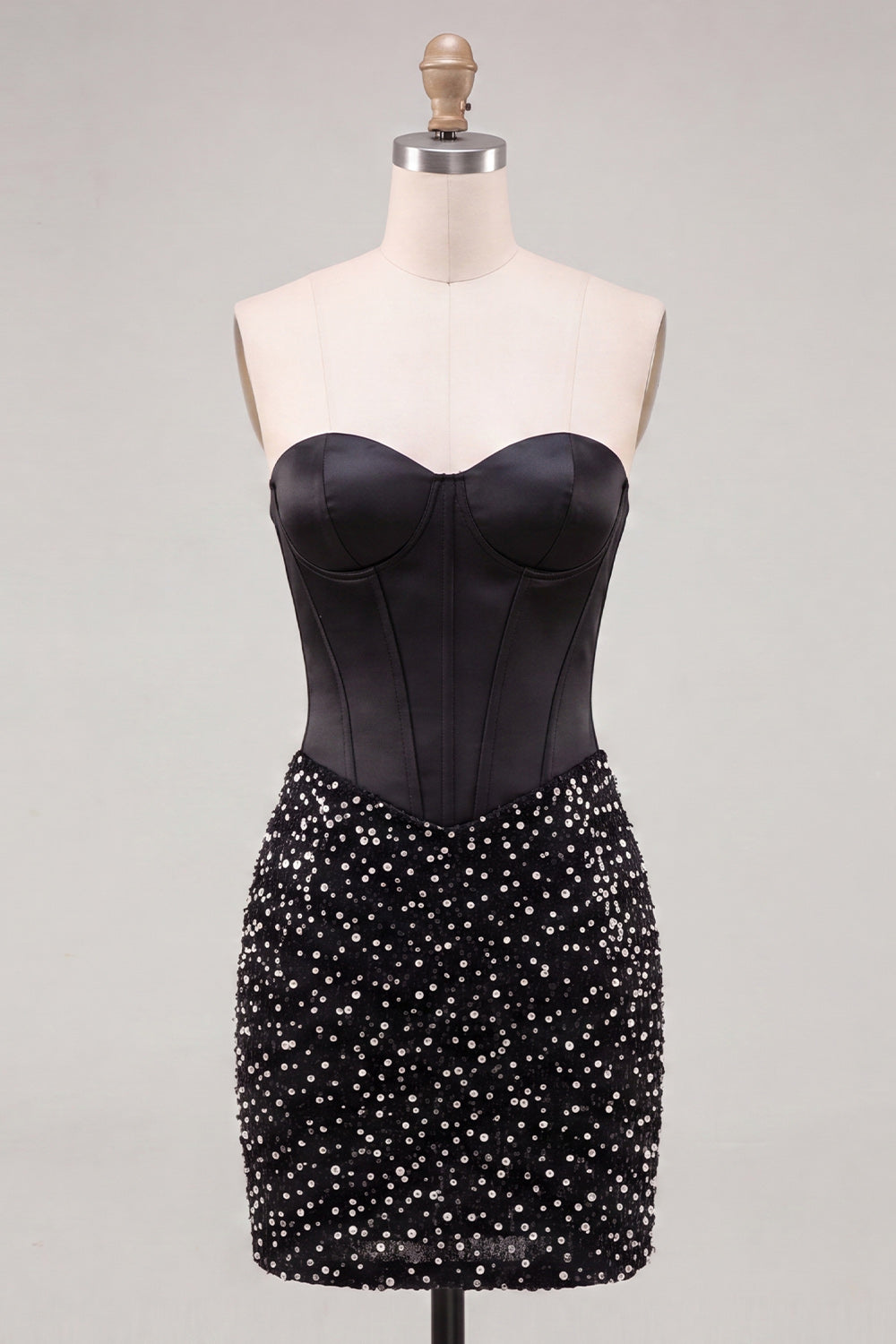 Sparkly Corset Champagne Beaded Tight Short Homecoming Dress