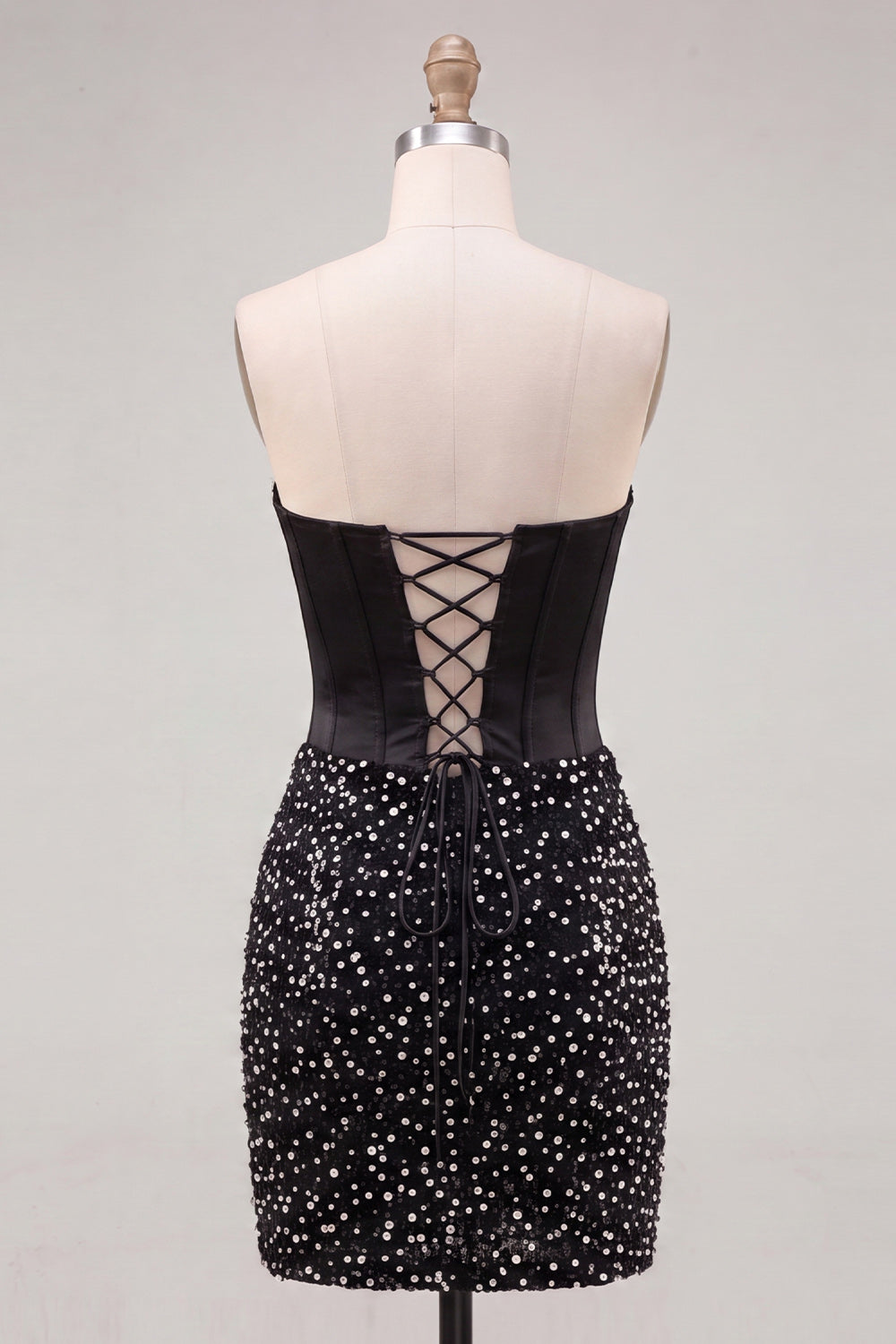Sparkly Corset Champagne Beaded Tight Short Homecoming Dress