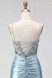 Sparkly Pink Satin Sequin Tight Short Corset Homecoming Dress