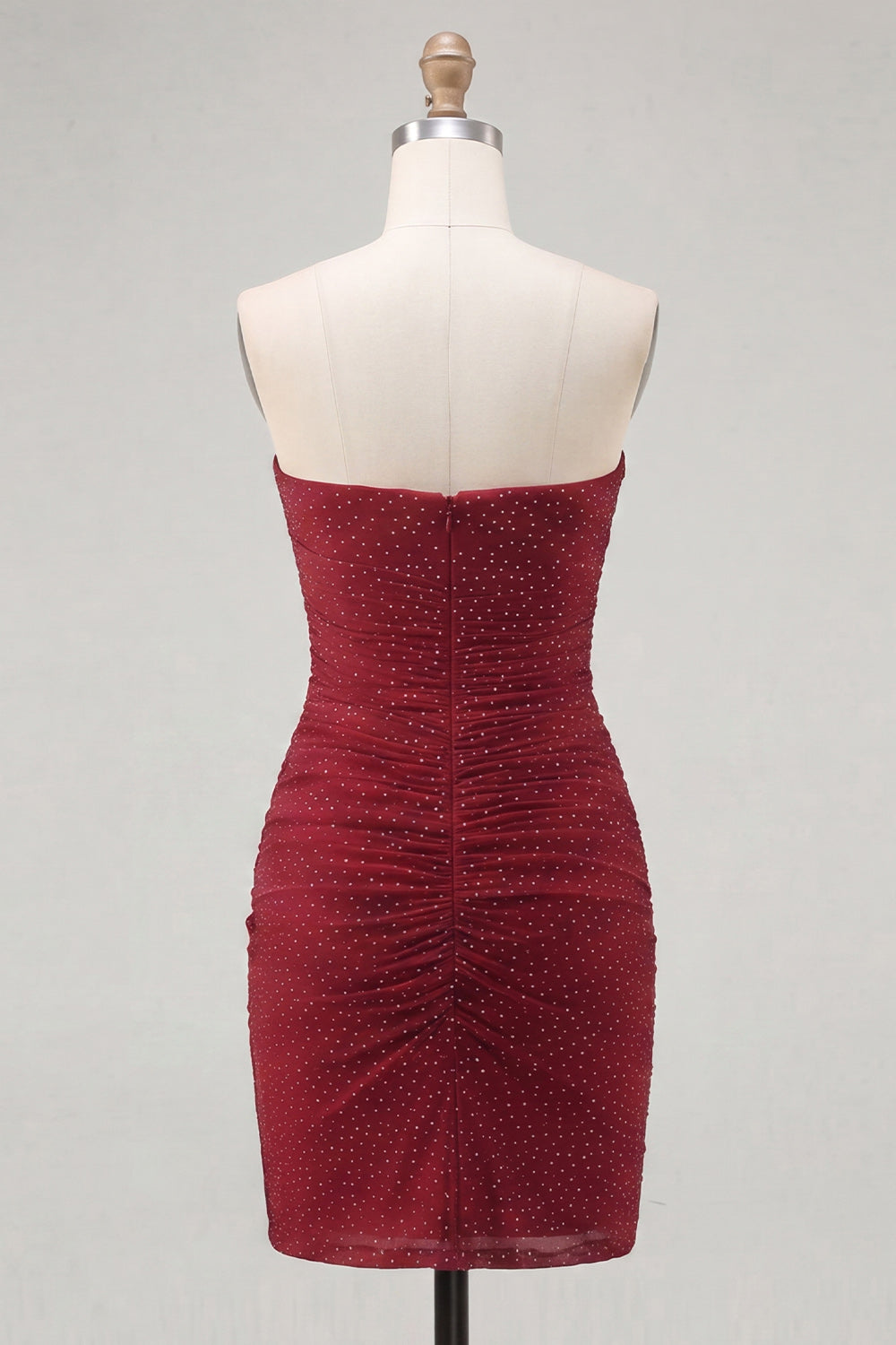 Sparkly Plum Beaded Sweetheart Keyhole Short Tight Homecoming Dress