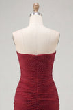 Sparkly Plum Beaded Sweetheart Keyhole Short Tight Homecoming Dress