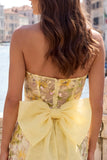 Sparkly Floral Pink Sequin Tight Short Homecoming Dress with Bow