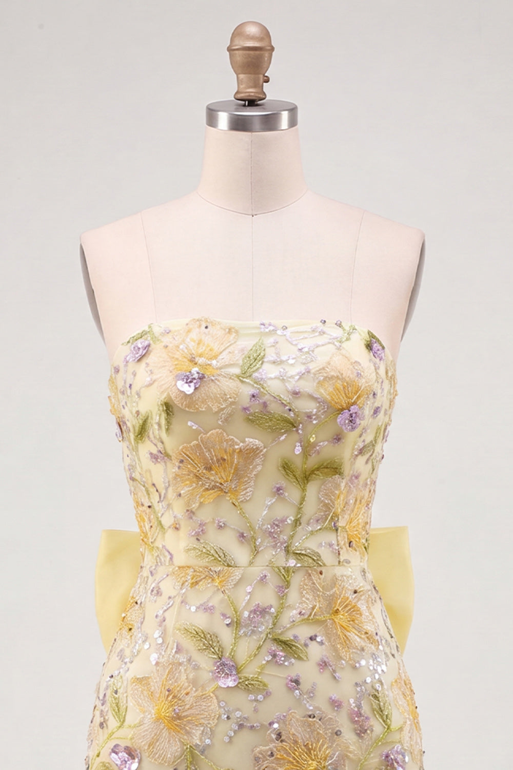 Sparkly Floral Pink Sequin Tight Short Homecoming Dress with Bow