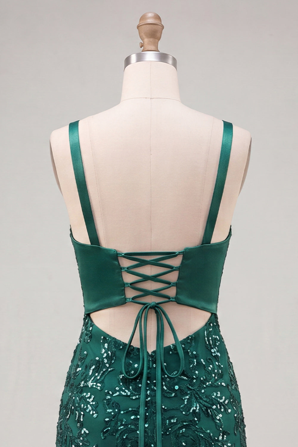 Sparkly Dark Green Sequin Tight Short Homecoming Dress with Bow