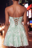 Sparkly Dusty Blue Short Sweetheart Homecoming Dress with Beading