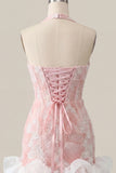 Sparkly Mint Green Corset Short Tight Homecoming Dress with Ruffles