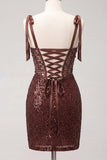 Sparkly Champagne Sequin Corset Short Tight Ruched Homecoming Dress