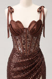 Sparkly Champagne Sequin Corset Short Tight Ruched Homecoming Dress
