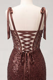 Sparkly Champagne Sequin Corset Short Tight Ruched Homecoming Dress