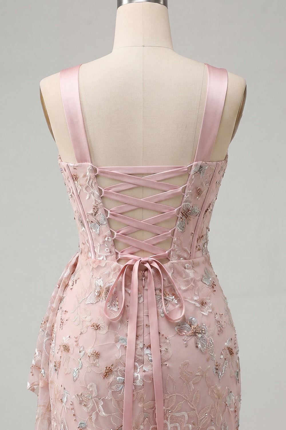 Floral Apricot Corset Ruched Tight Short Homecoming Dress with Beading