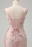 Floral Apricot Corset Ruched Tight Short Homecoming Dress with Beading