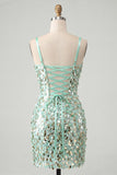 Sparkly Champagne Sequin Corset Tight Short Homecoming Dress