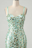 Sparkly Champagne Sequin Corset Tight Short Homecoming Dress