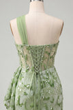 Sparkly Floral Peach One Shoulder Sequin Corset Tight Short Homecoming Dress