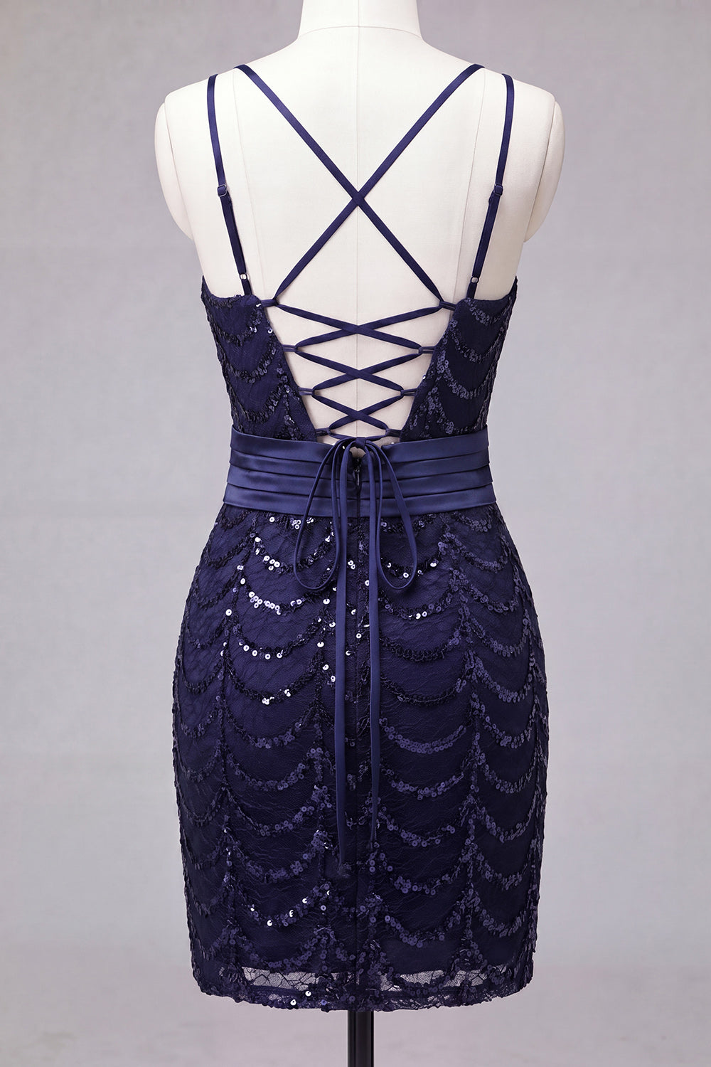Sparkly Coffee Sequin Spaghetti Straps Tight Short Homecoming Dress
