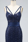 Sparkly Coffee Sequin Spaghetti Straps Tight Short Homecoming Dress