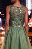 Sparkly Coffee Sequin Ruched A-Line Short Homecoming Dress