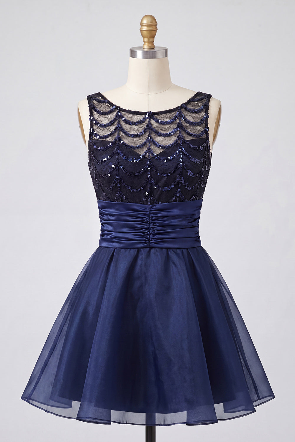 Sparkly Coffee Sequin Ruched A-Line Short Homecoming Dress
