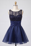 Sparkly Coffee Sequin Ruched A-Line Short Homecoming Dress