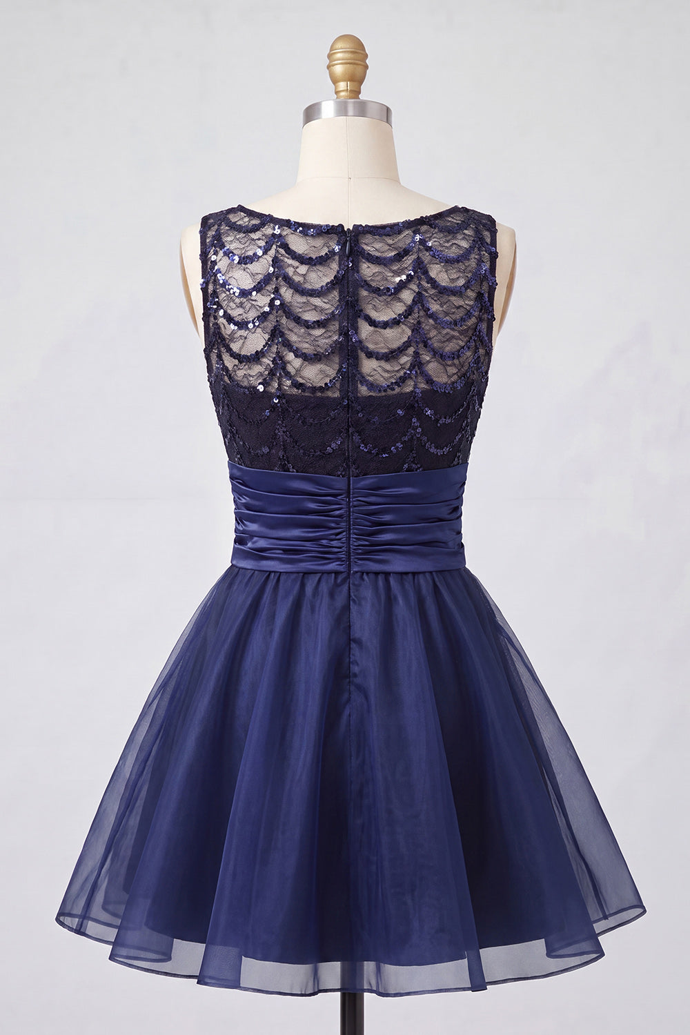Sparkly Coffee Sequin Ruched A-Line Short Homecoming Dress
