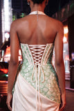 Sparkly Green Sequin Corset Ruched Tight Short Homecoming Dress