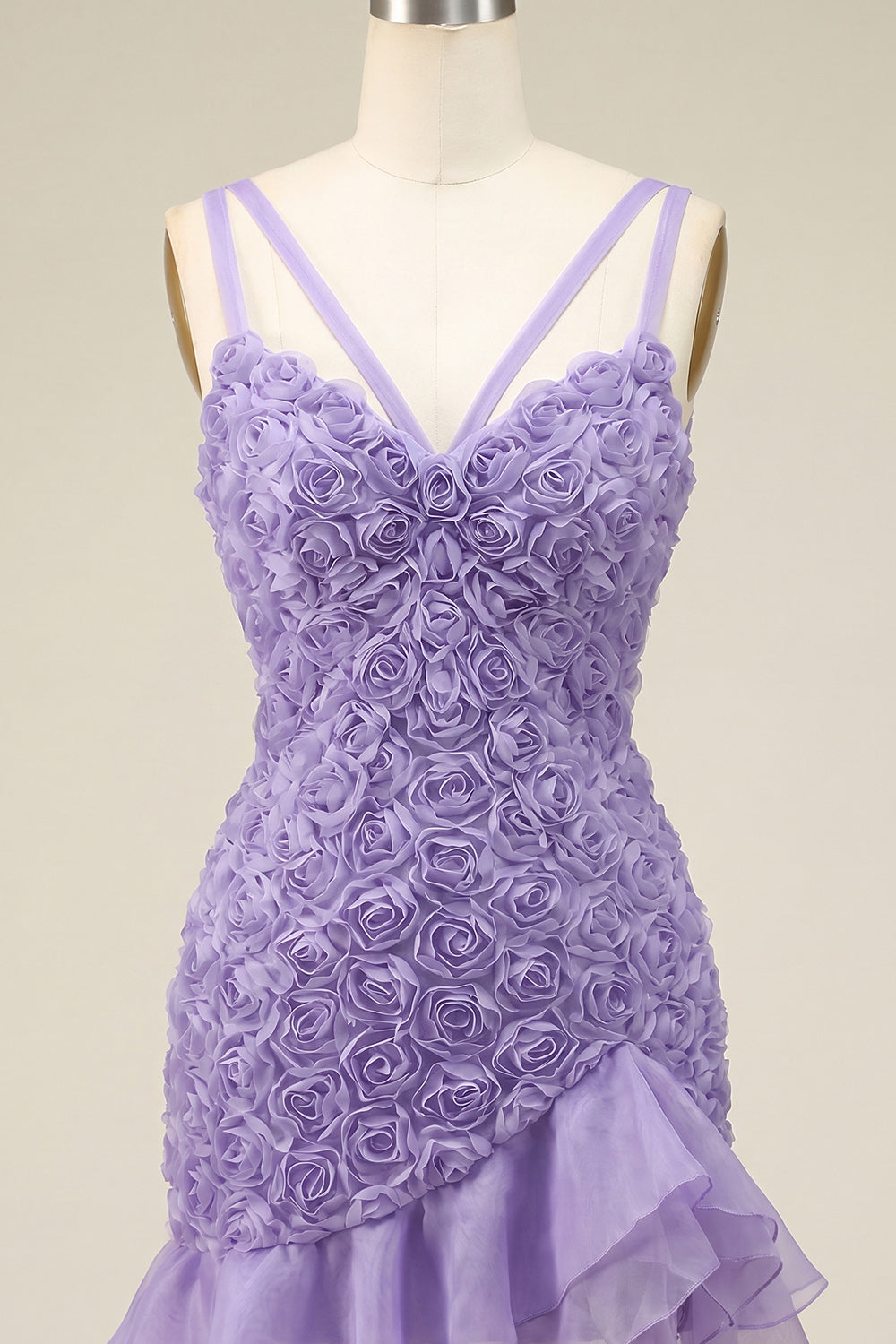 Burgundy Ruffled Tight Short Homecoming Dress with 3D Flowers