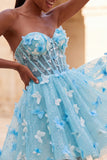 Glitter Blush Corset A-Line Short Homecoming Dress with 3D Butterflies