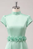 Yellow High Neck Tight Short Homecoming Dress with Sleeves