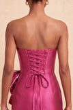 Navy Satin Beaded Tight Short Homecoming Dress with Bow