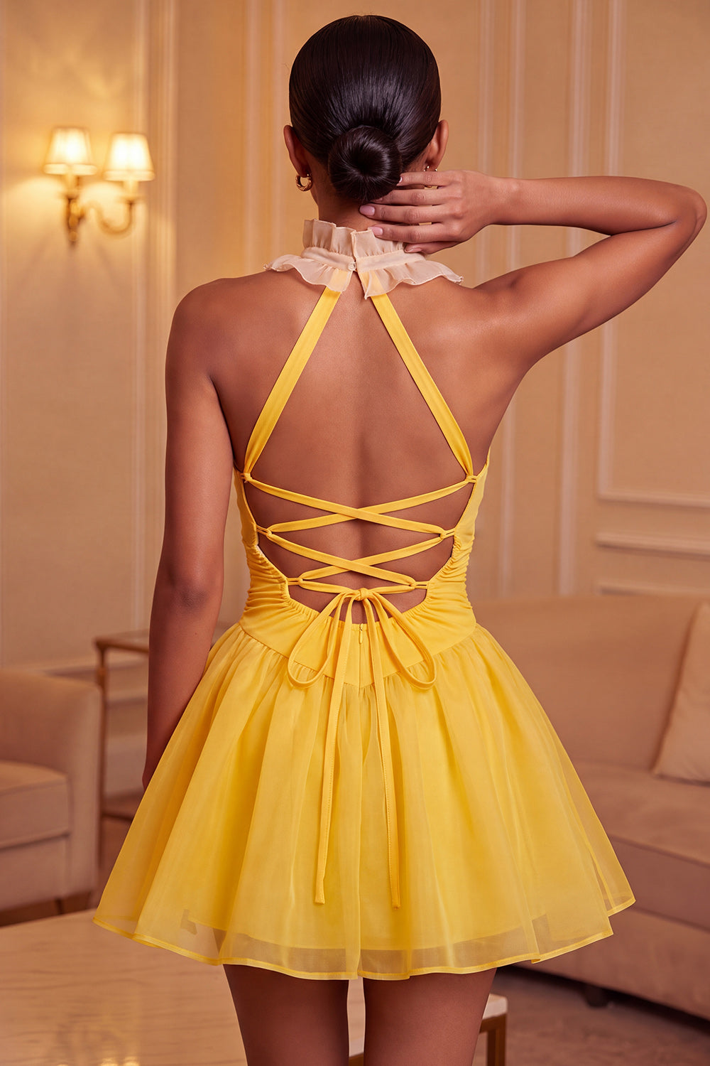 Pink Ruched A-Line Short Homecoming Dress with Ruffles