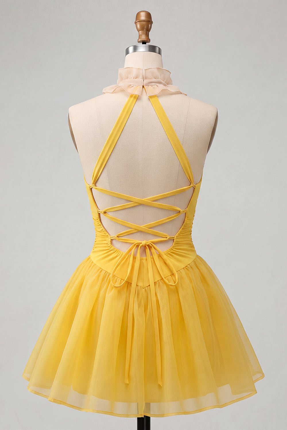 Pink Ruched A-Line Short Homecoming Dress with Ruffles