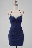 Corset Light Grey Ruched Beaded Tight Short Homecoming Dress