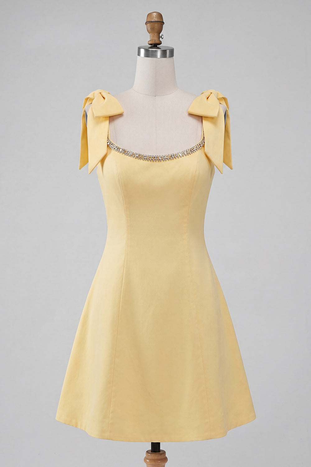 Pink Scoop Neck A-Line Short Homecoming Dress with Bows