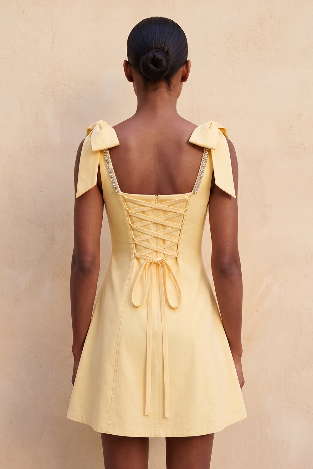 Pink Scoop Neck A-Line Short Homecoming Dress with Bows